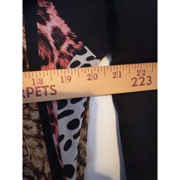 Nominal Blouse Womens 14 Geometric Animal Print Sheer Lace Back Gems Flowy - Picture 4 of 12